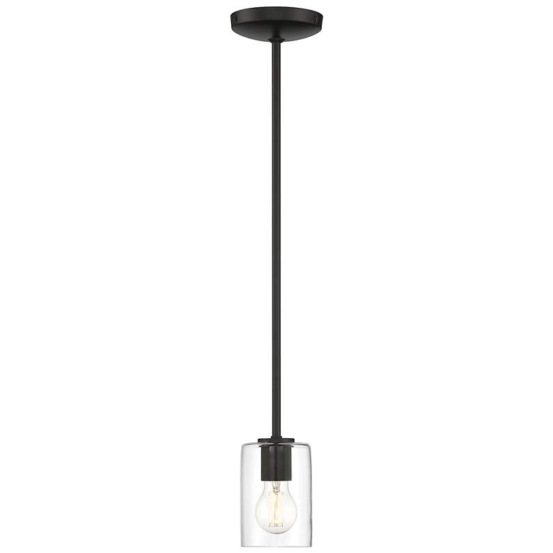 Image 3 Oslo 4" Wide Matte Black LED Mini Pendant more views