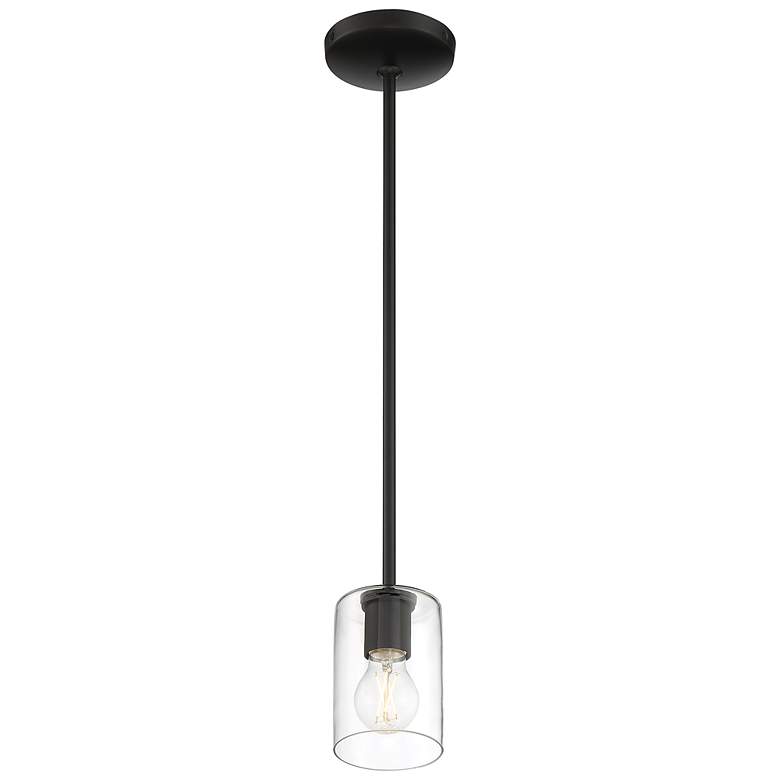 Image 4 Oslo 4" Wide Matte Black LED Mini Pendant more views