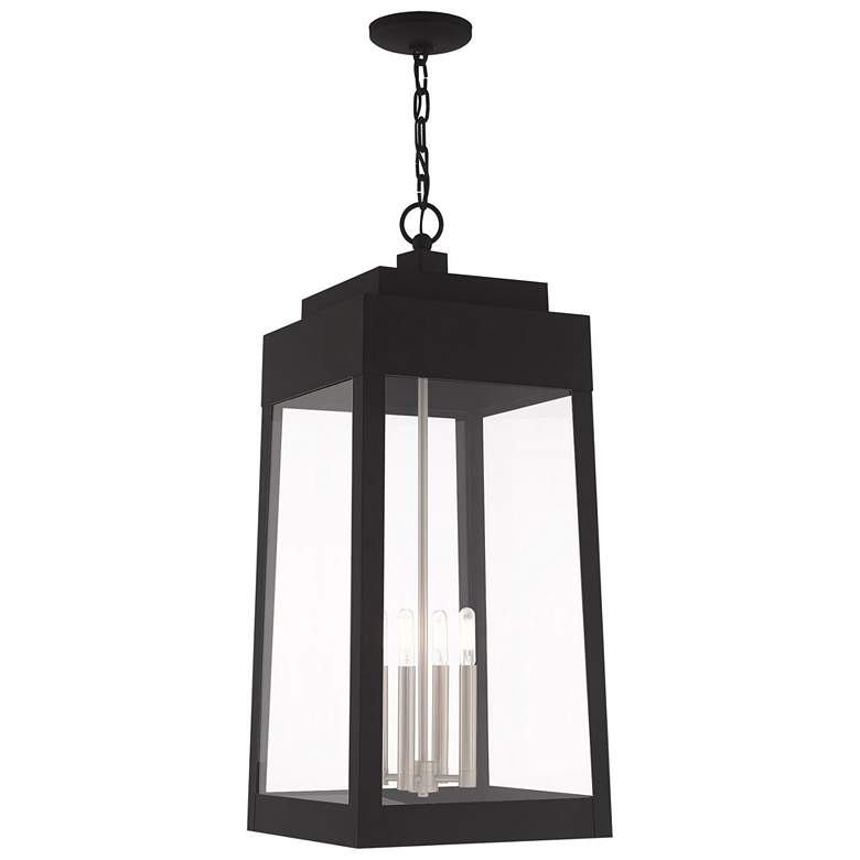 Image 1 Oslo 4 Light Black Outdoor Pendant Lantern