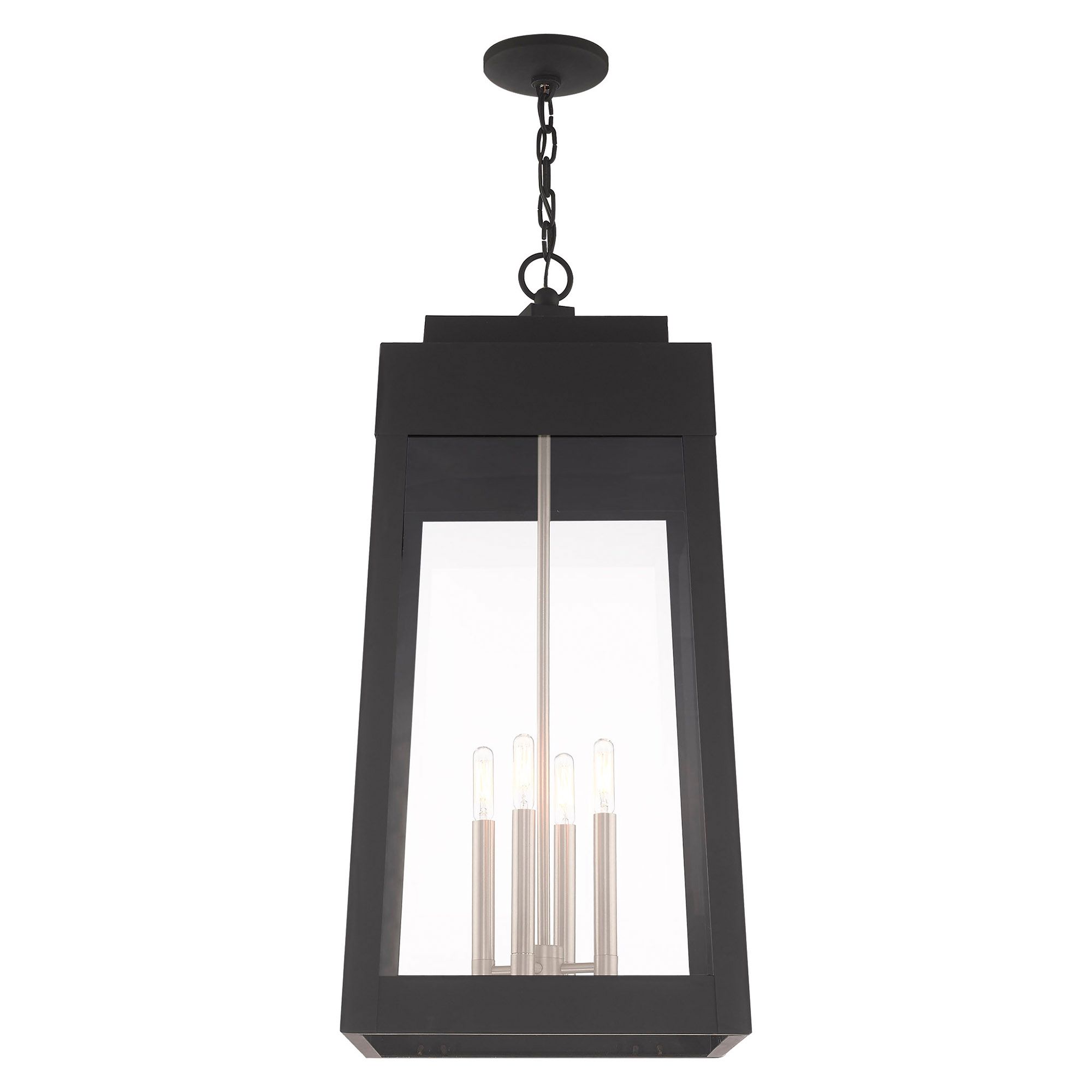 Oslo 4 Light Black Outdoor Pendant Lantern