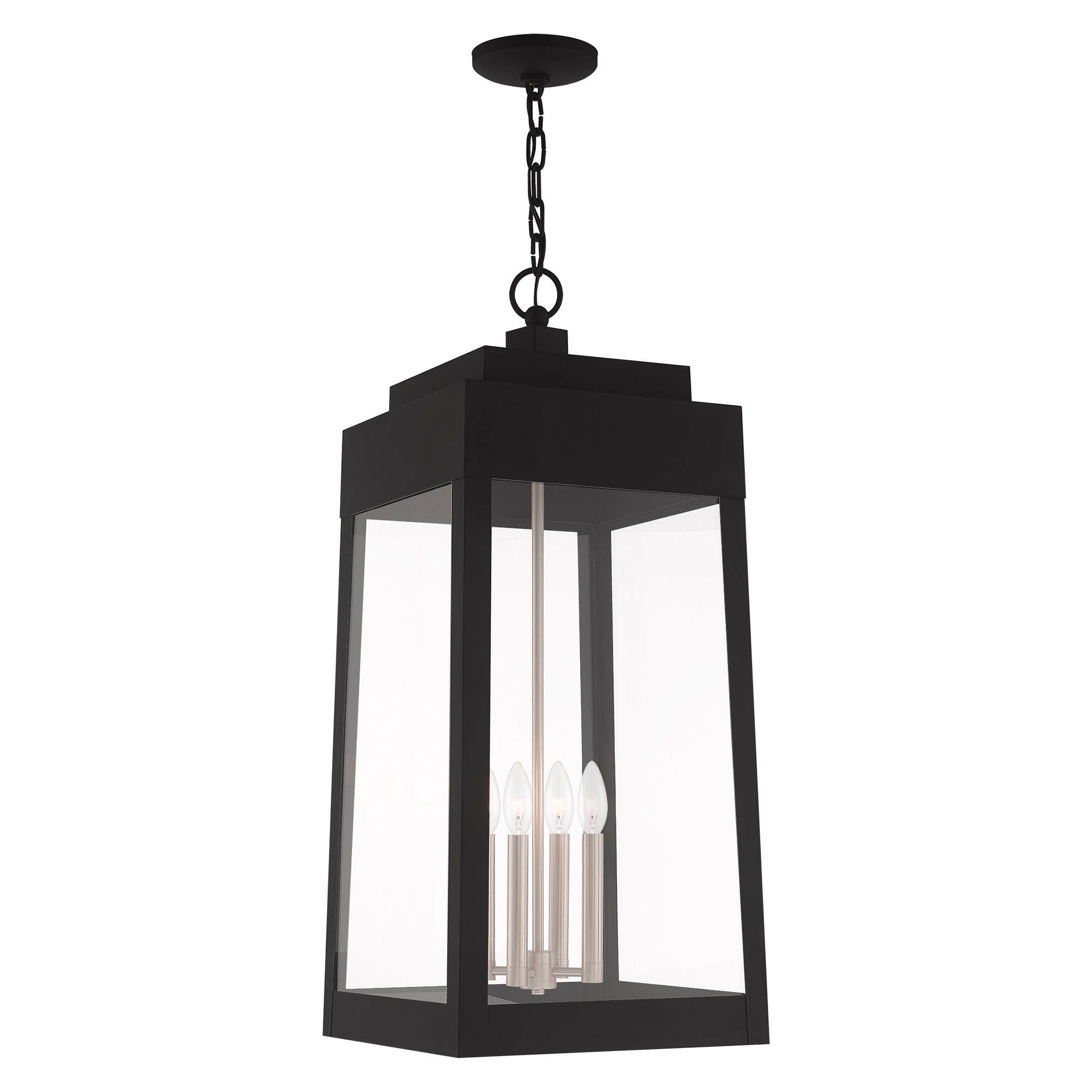 Oslo 4 Light Black Outdoor Pendant Lantern