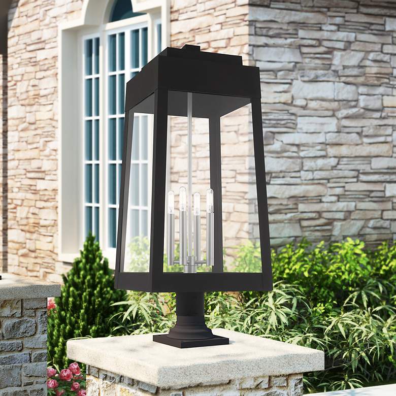 Image 1 Oslo 4 Light Black Outdoor Post Top Lantern