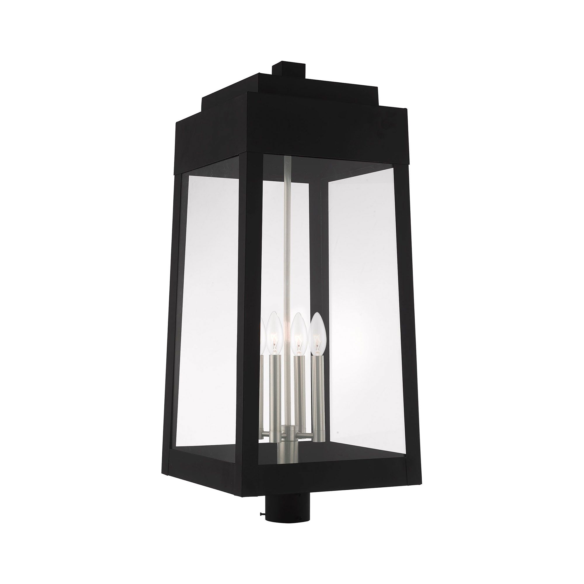 Oslo 4 Light Black Outdoor Post Top Lantern