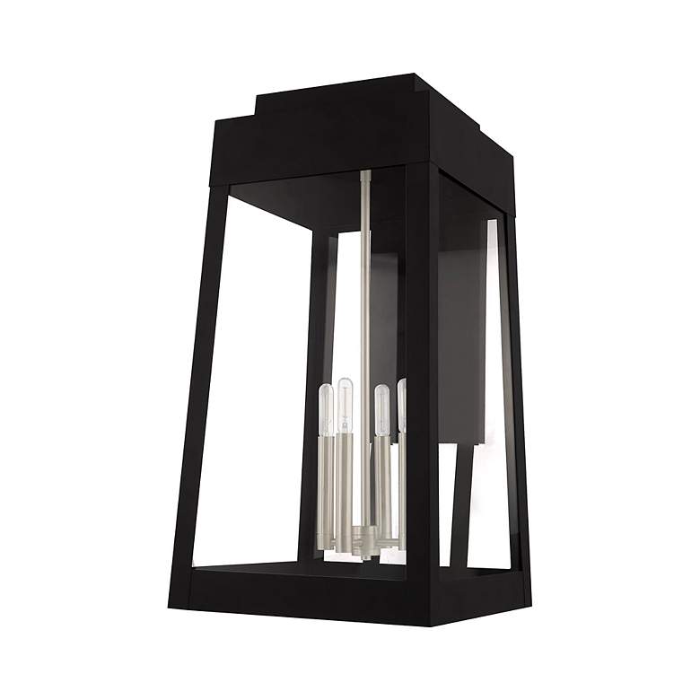 Image 4 Oslo 4 Light Black Outdoor Wall Lantern more views