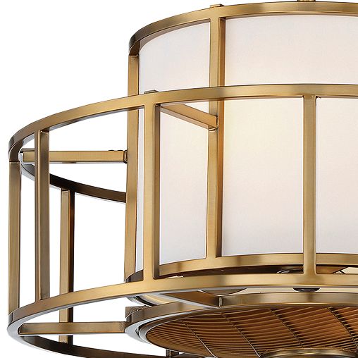 Image 2 Oslo 4-Light Fan D'Lier in Warm Brass (Fandelier) more views