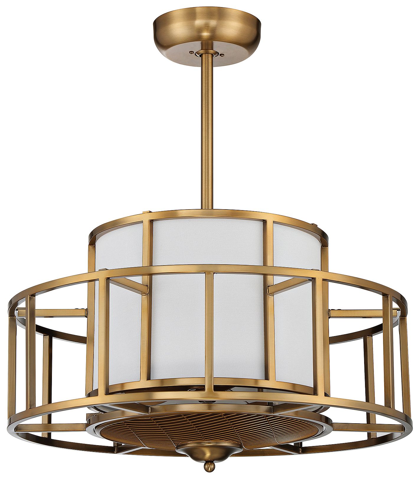 Image 3 Oslo 4-Light Fan D'Lier in Warm Brass (Fandelier) more views