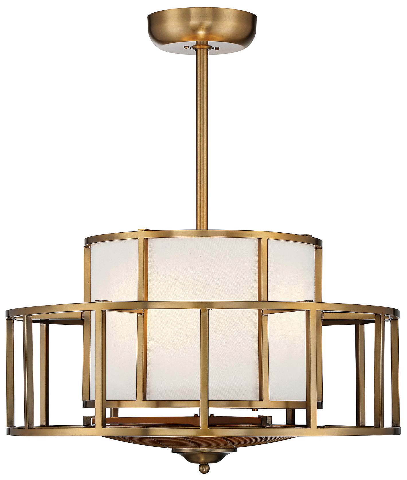 Image 4 Oslo 4-Light Fan D'Lier in Warm Brass (Fandelier) more views