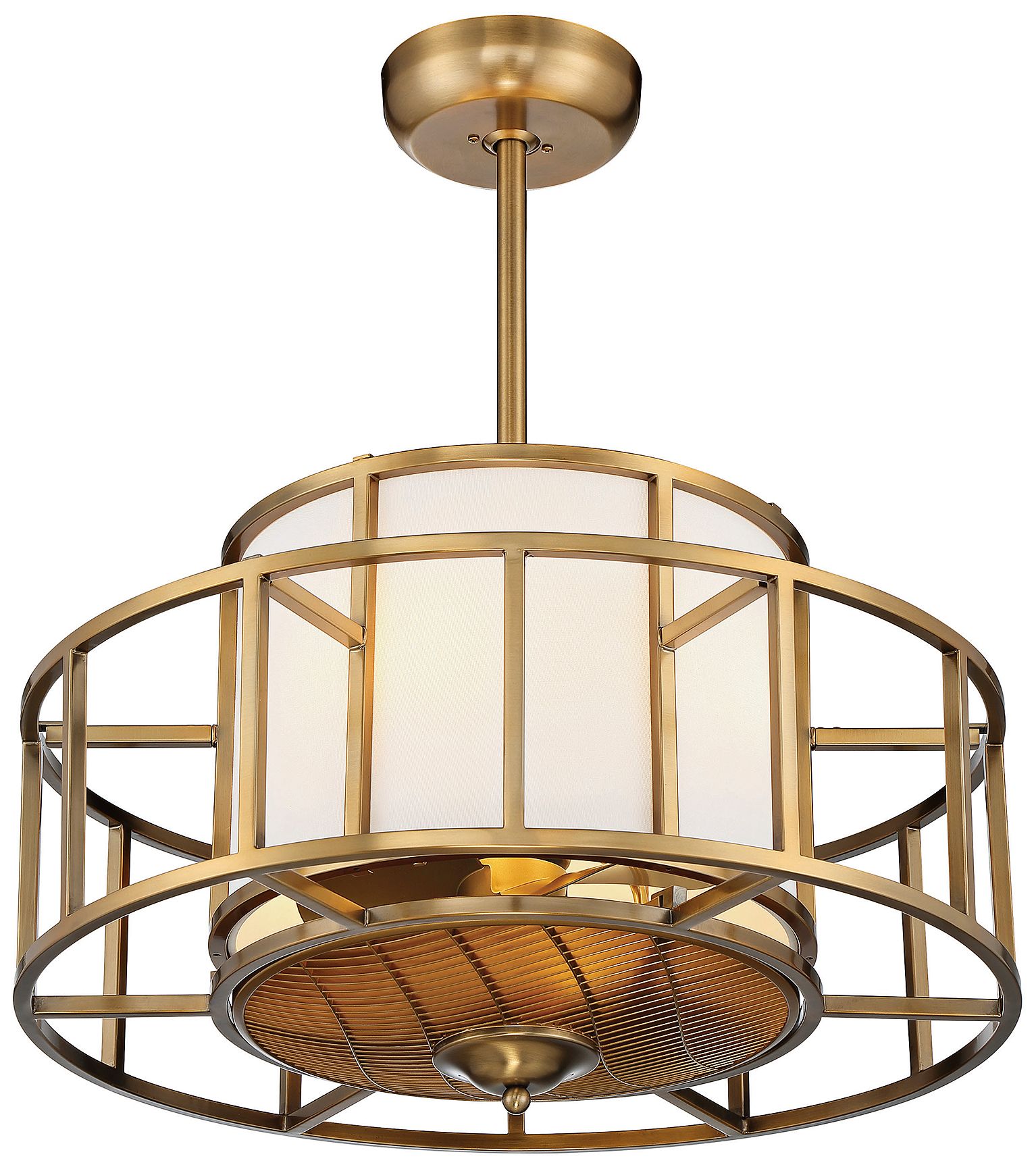 Image 5 Oslo 4-Light Fan D'Lier in Warm Brass (Fandelier) more views
