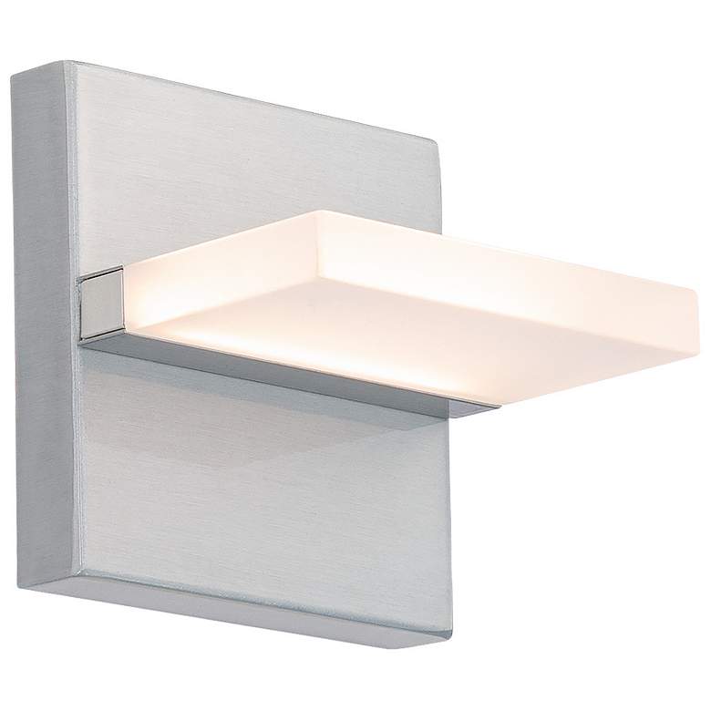 Image 1 Oslo 5 inchH x 5 inchW 1-Light Outdoor Wall Light in Brushed Aluminum