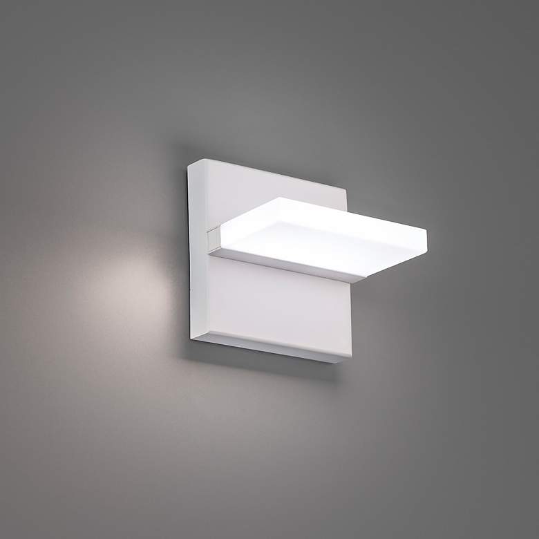 Image 4 Oslo 5"H x 5"W 1-Light Outdoor Wall Light in White more views