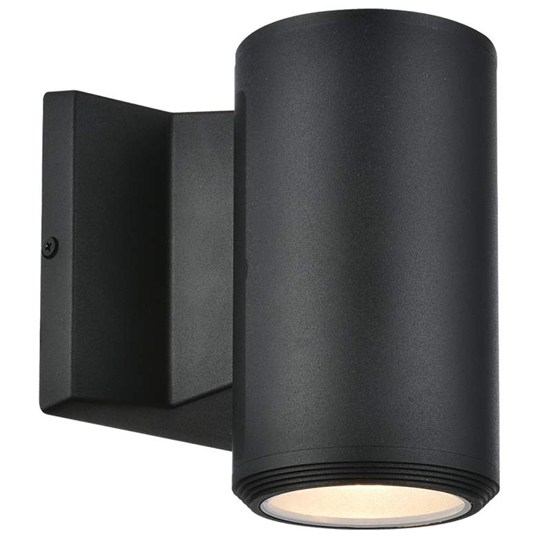 Image 1 Oslo 6.25" High Matte Black Finish Outdoor Wall Sconce w/ Clear Shade