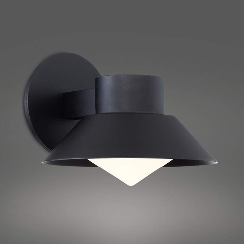 Image 1 Oslo 6 1/2" High Black LED Outdoor Wall Light