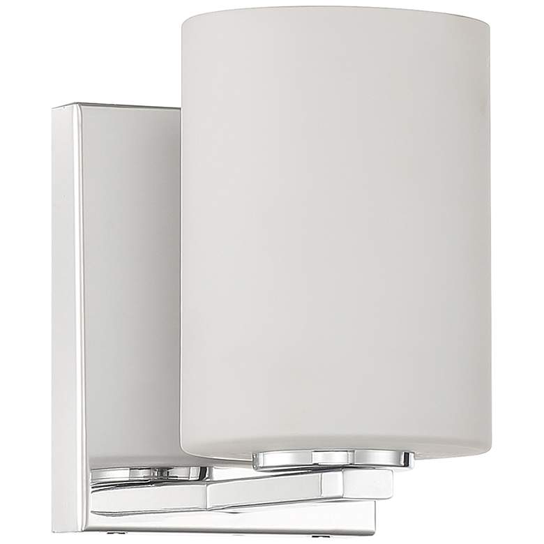 Image 2 Oslo 6 1/4" High Chrome Metal LED Wall Sconce
