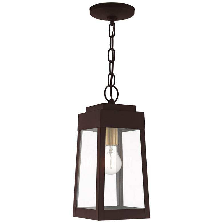 Image 2 Oslo 6 1/4 inch Wide Bronze Outdoor Lantern Mini Pendant Light