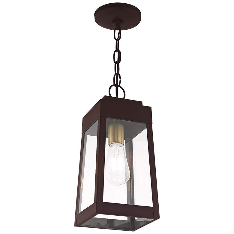 Image 4 Oslo 6 1/4 inch Wide Bronze Outdoor Lantern Mini Pendant Light more views