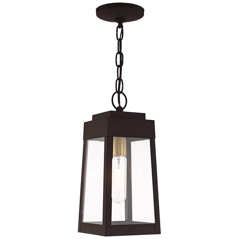 Image 5 Oslo 6 1/4 inch Wide Bronze Outdoor Lantern Mini Pendant Light more views