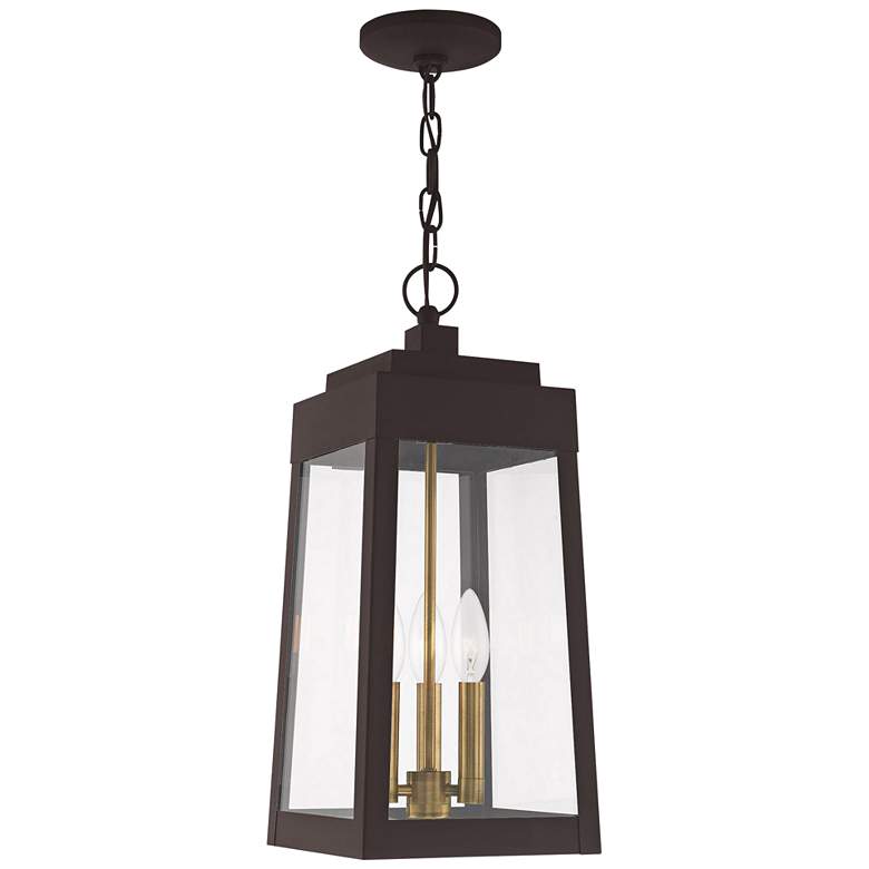 Image 2 Oslo 8 1/4" Wide Bronze 3-Light Outdoor Lantern Mini Pendant
