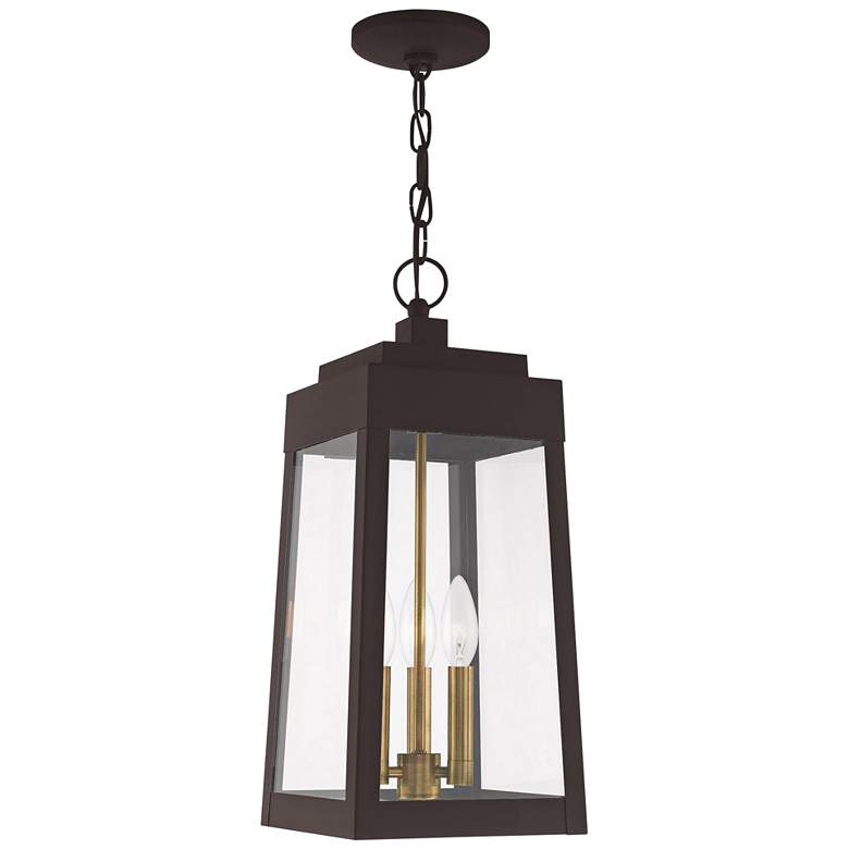 Image 2 Oslo 8 1/4 inch Wide Bronze 3-Light Outdoor Lantern Mini Pendant