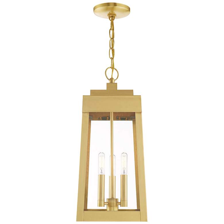 Image 4 Oslo 8 1/4" Wide Satin Brass 3-Light Outdoor Mini Pendant more views