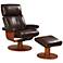 Oslo Air Massage Espresso Leather Recliner with Ottoman