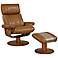 Oslo Air Massage Saddle Leather Recliner with Ottoman