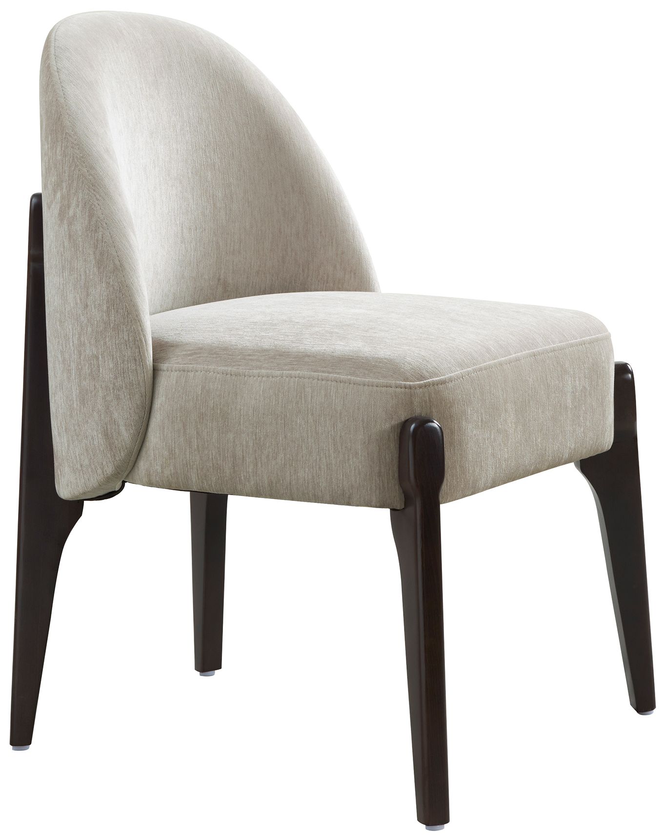 Image 7 Oslo Contemporary Modern Chenille Wood Side Chair in Taupe - Set of 2 more views