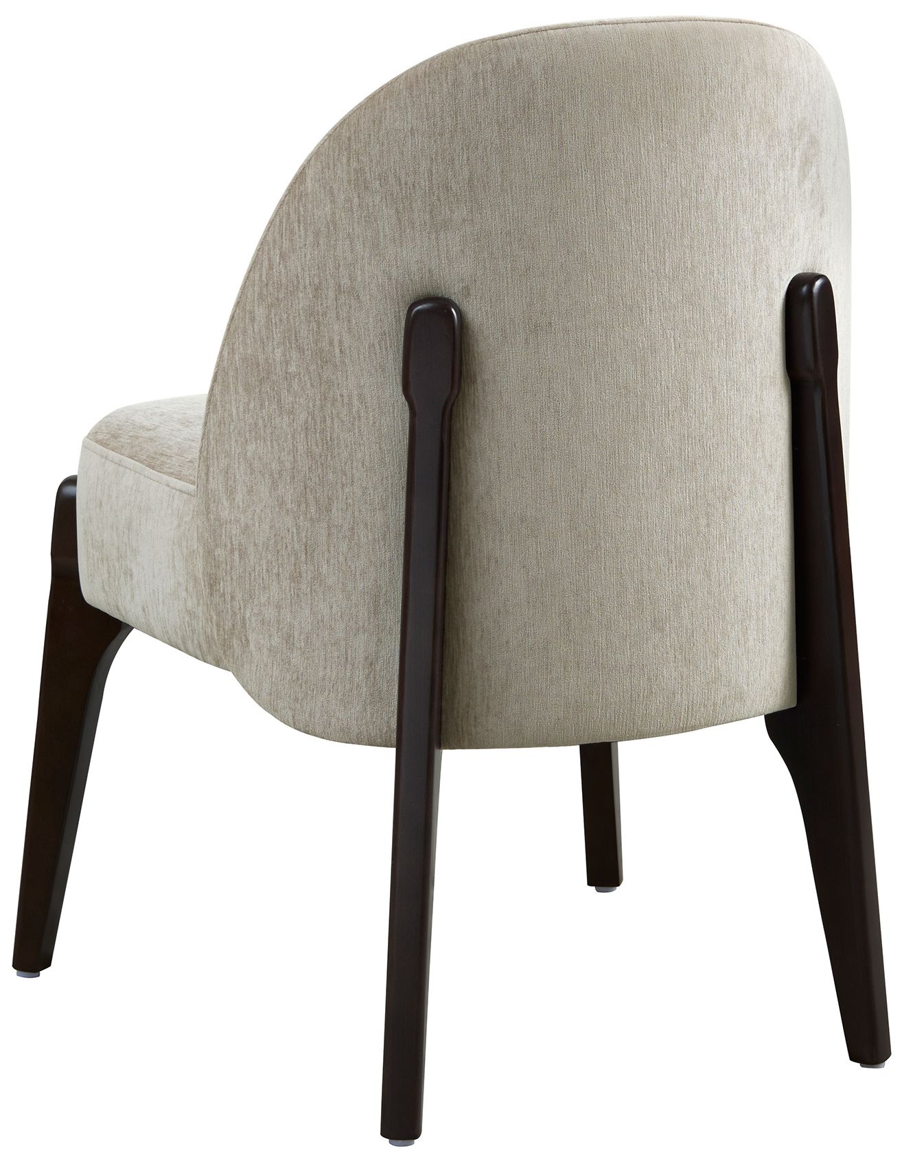 Oslo Contemporary Modern Chenille Wood Side Chair in Taupe - Set of 2