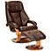 Oslo Espresso Leather Recliner with Ottoman and Table