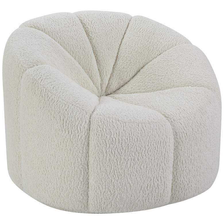 Image 1 Osmash White Teddy Sherpa Swivel Accent Chair