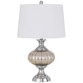 Image2 of Ossona Crackle Glass and Chrome Table Lamp