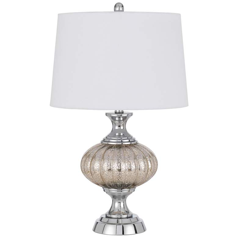 Image 2 Ossona Crackle Glass and Chrome Table Lamp