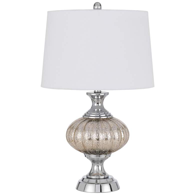 Image 2 Ossona Crackle Glass and Chrome Table Lamp