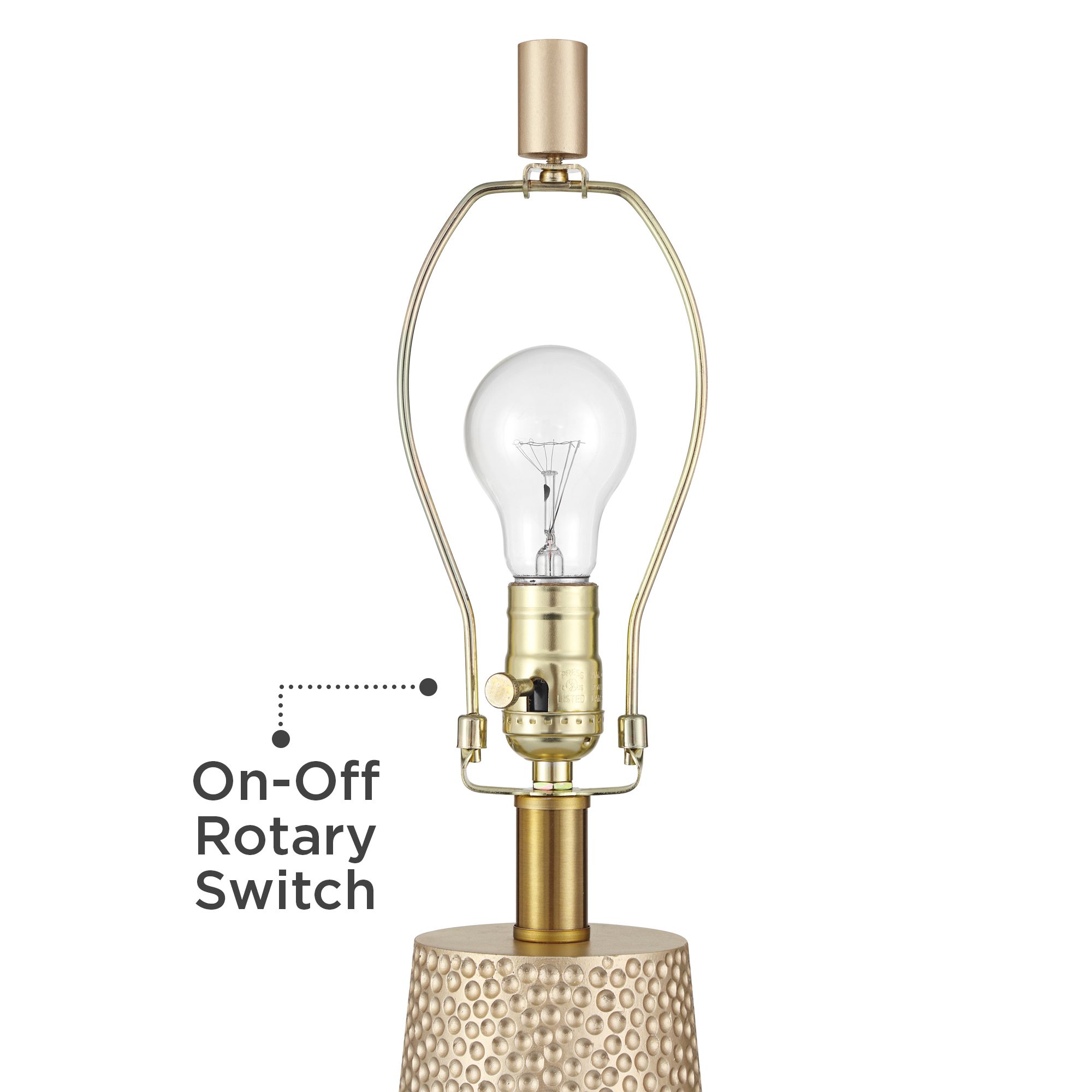 Image 5 Oswaldo 25 1/4" Textured Gold Modern Table Lamps Set of 2 more views