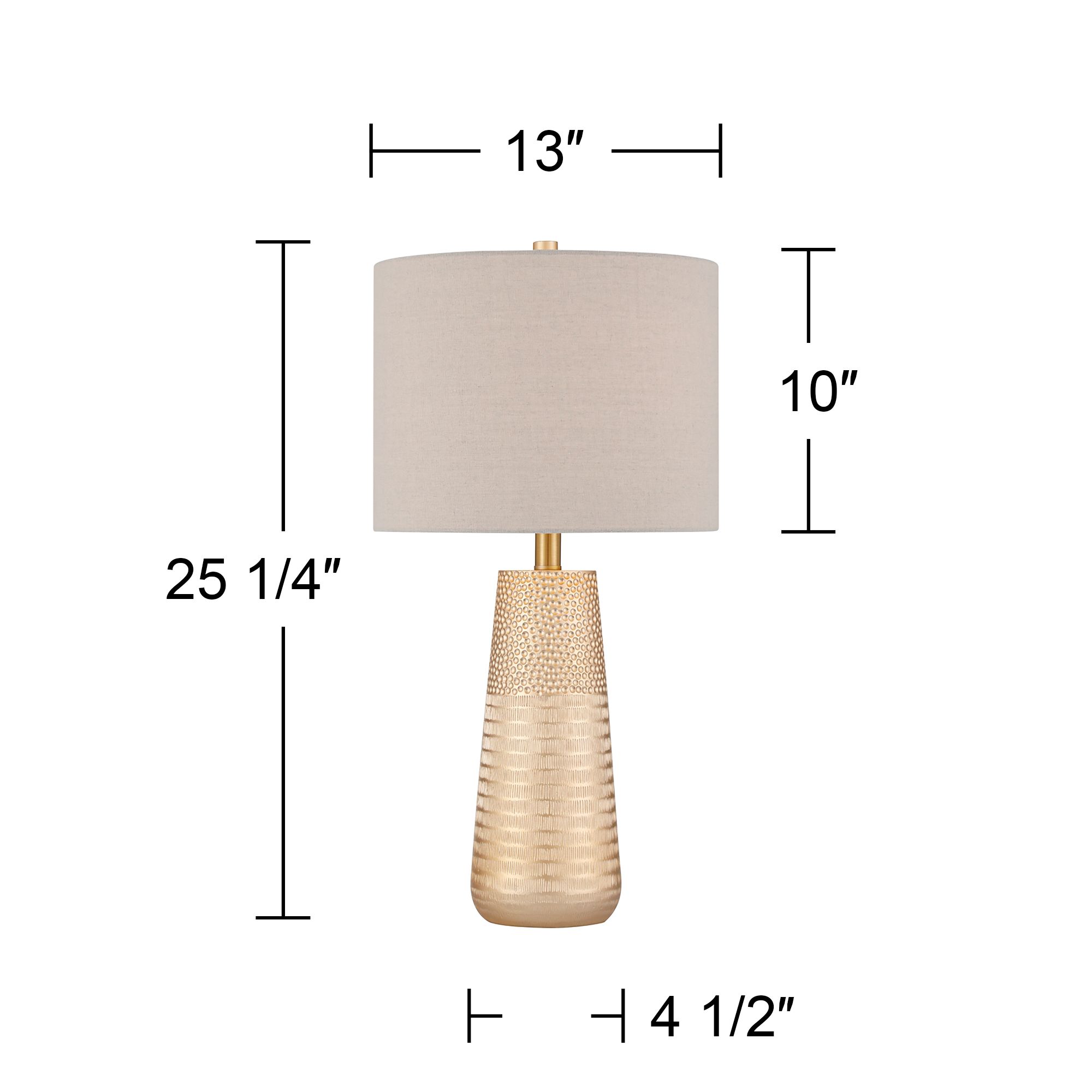 Oswaldo 25 1/4" Textured Gold Modern Table Lamps Set of 2