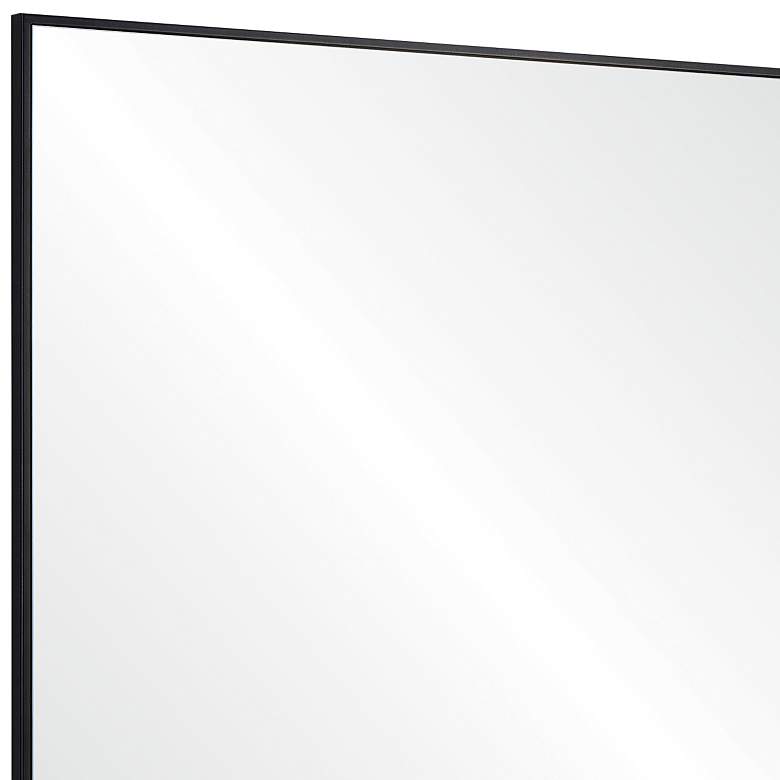 Image 3 Otavi Matte Black Iron 35 inch Square Shelf Wall Mirror more views