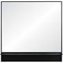 Otavi Matte Black Iron 35" Square Shelf Wall Mirror