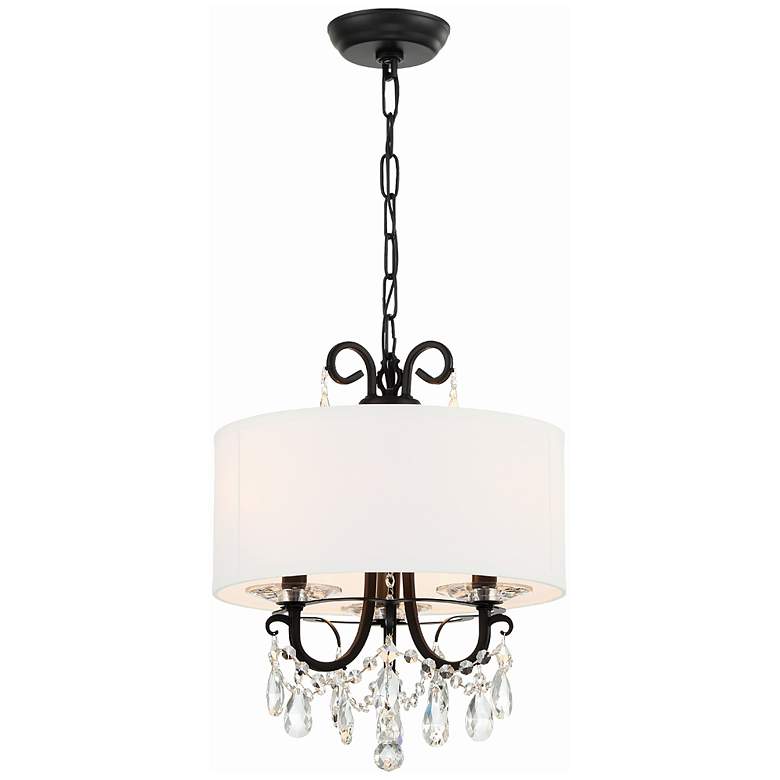 Image 3 Othello 14" Wide Matte Black Crystal 3-Light Chandelier