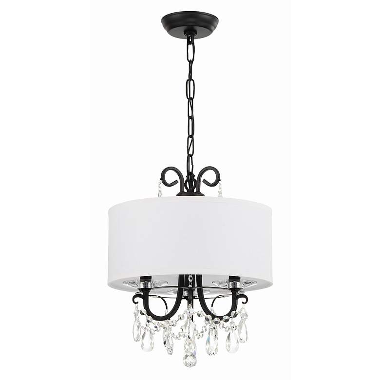Image 5 Othello 14" Wide Matte Black Crystal 3-Light Chandelier more views