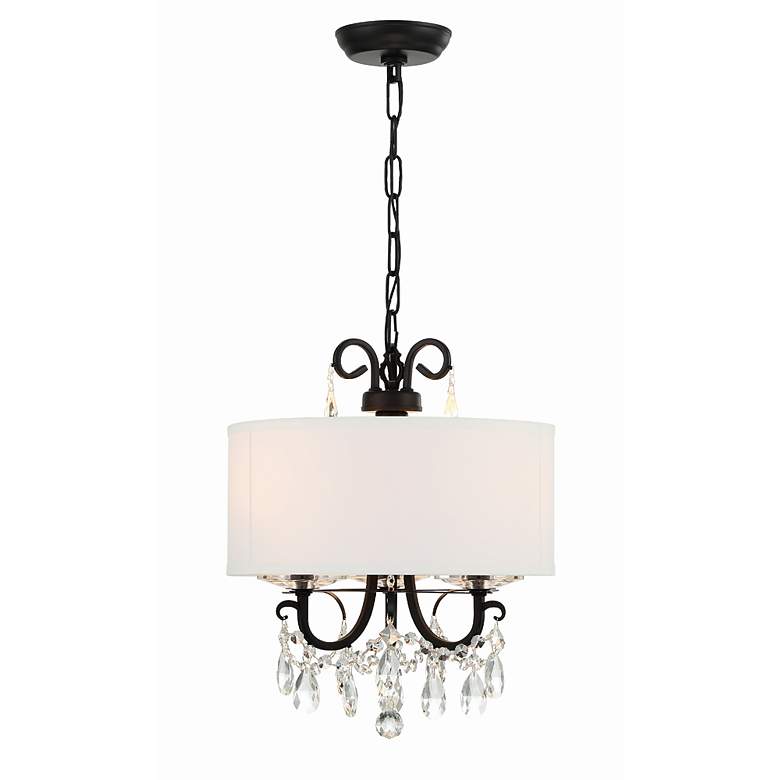 Image 6 Othello 14" Wide Matte Black Crystal 3-Light Chandelier more views