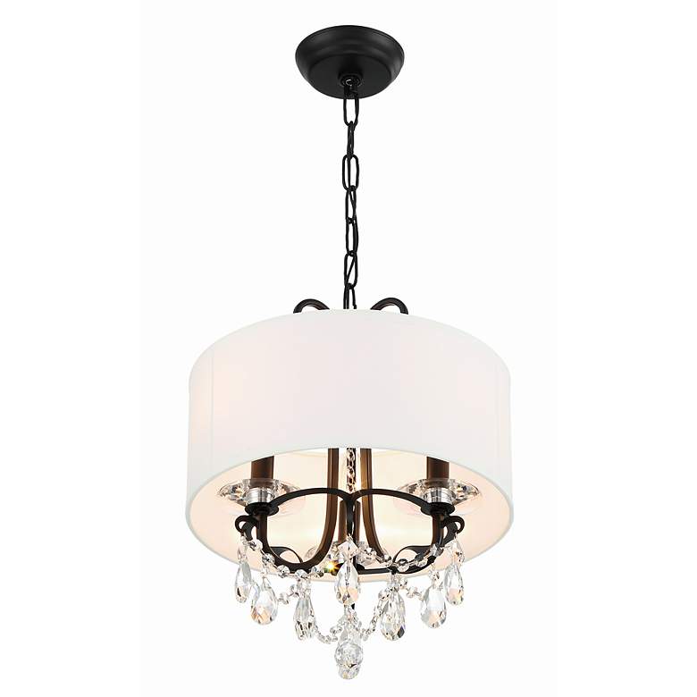 Image 7 Othello 14" Wide Matte Black Crystal 3-Light Chandelier more views