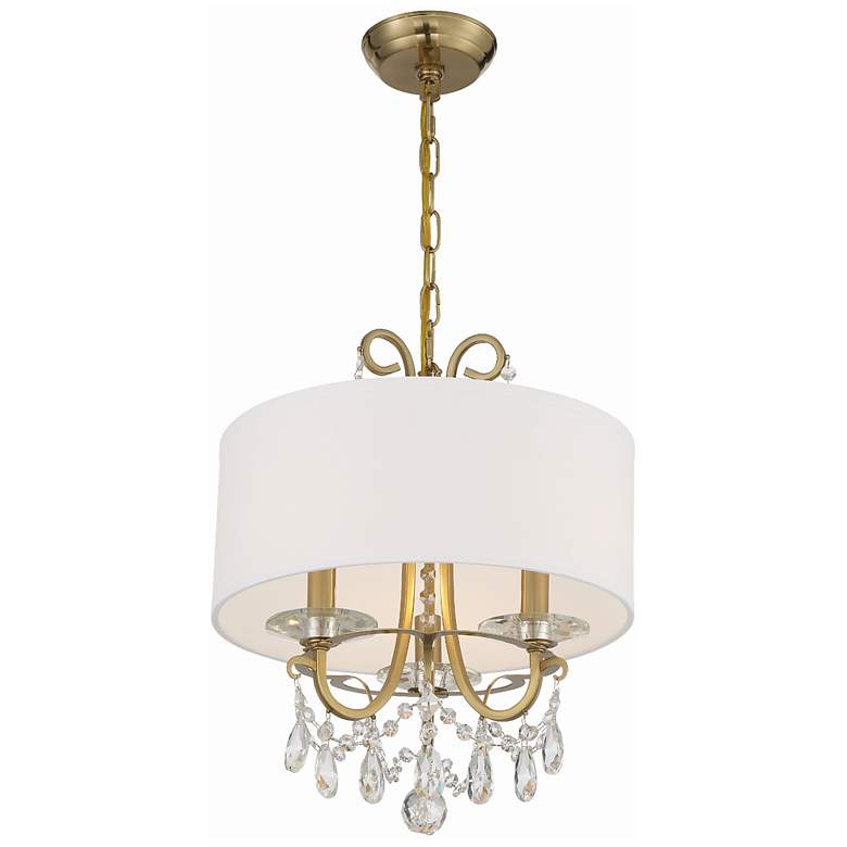 Image 2 Othello 14" Wide Vibrant Gold Crystal 3-Light Chandelier