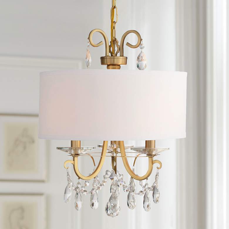 Image 1 Othello 14" Wide Vibrant Gold Crystal 3-Light Chandelier