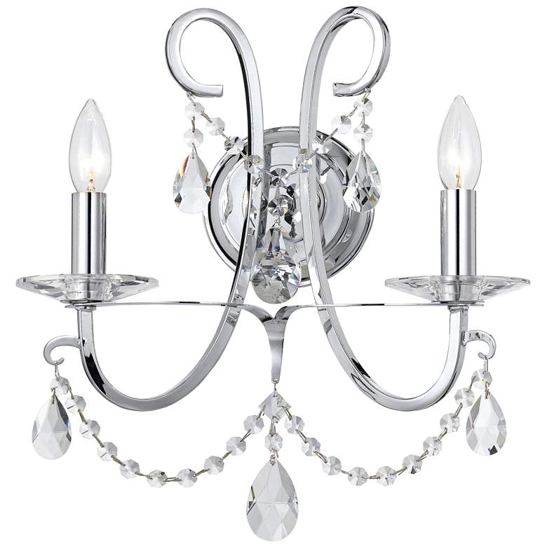 Othello 15 3/4&quot; High Chrome Hand-Cut Crystal Wall Sconce