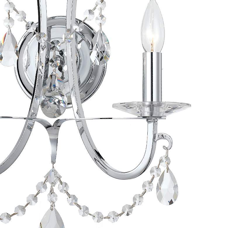 Image 3 Othello 15 3/4" High Chrome Hand-Cut Crystal Wall Sconce more views