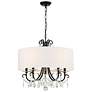 3_Othello 24" Wide Matte Black Crystal 5-Light Chandelier