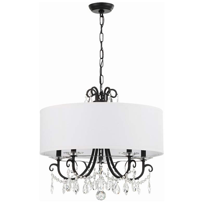 Image 4 Othello 24" Wide Matte Black Crystal 5-Light Chandelier more views