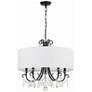 4_Othello 24" Wide Matte Black Crystal 5-Light Chandelier more views