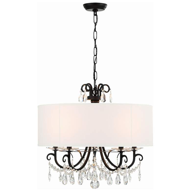 Image 5 Othello 24" Wide Matte Black Crystal 5-Light Chandelier more views