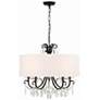 5_Othello 24" Wide Matte Black Crystal 5-Light Chandelier more views