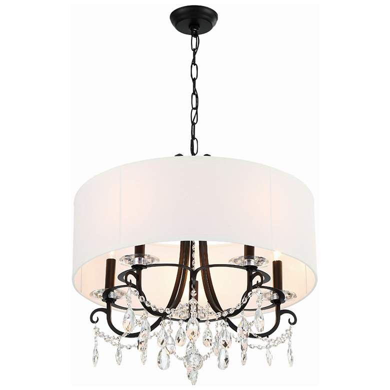 Image 6 Othello 24" Wide Matte Black Crystal 5-Light Chandelier more views